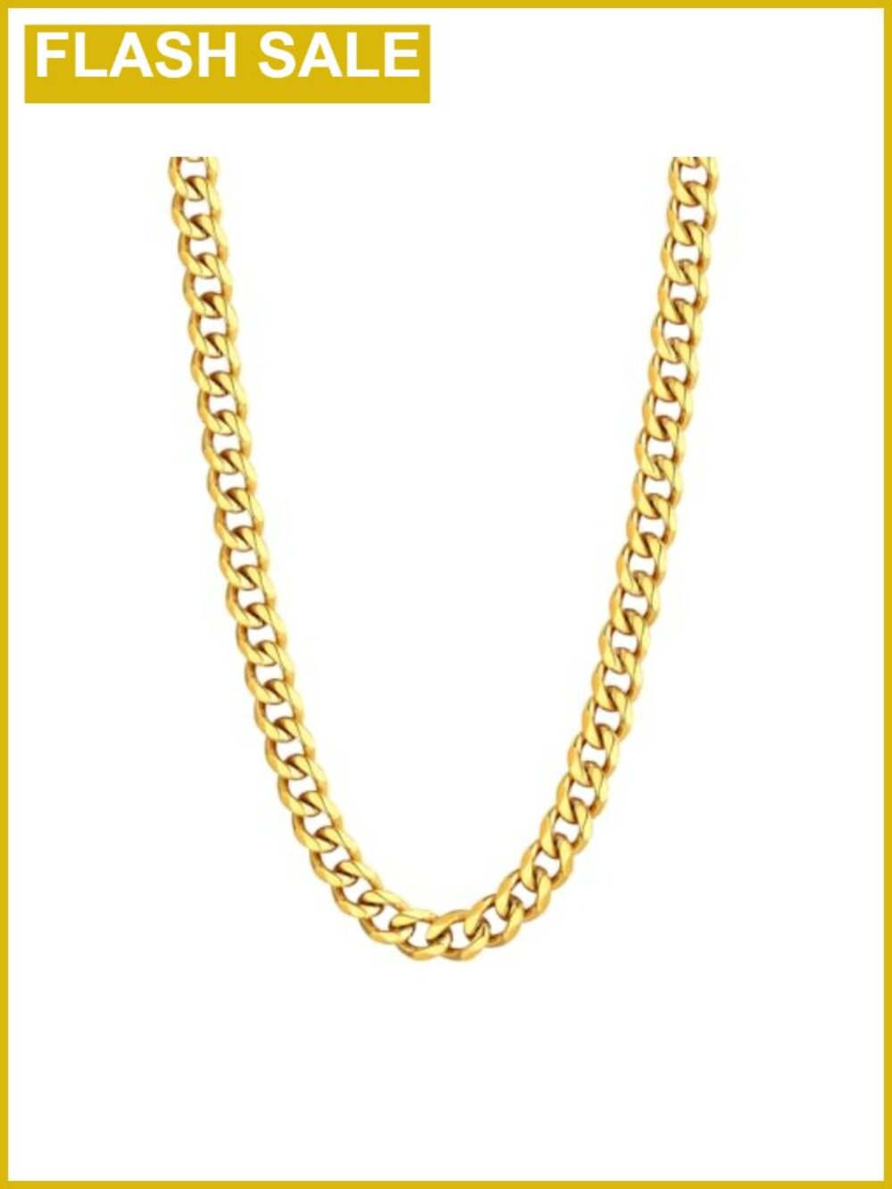 U7 Cuban Link Chain Necklace Men Stainless Steel Waterproof Gift Box